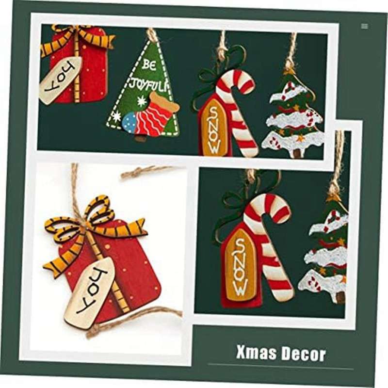 Wooden Christmas Tree Pendants Christmas Tree Ornament Xmas Decor Christmas Tree Hanging Decor