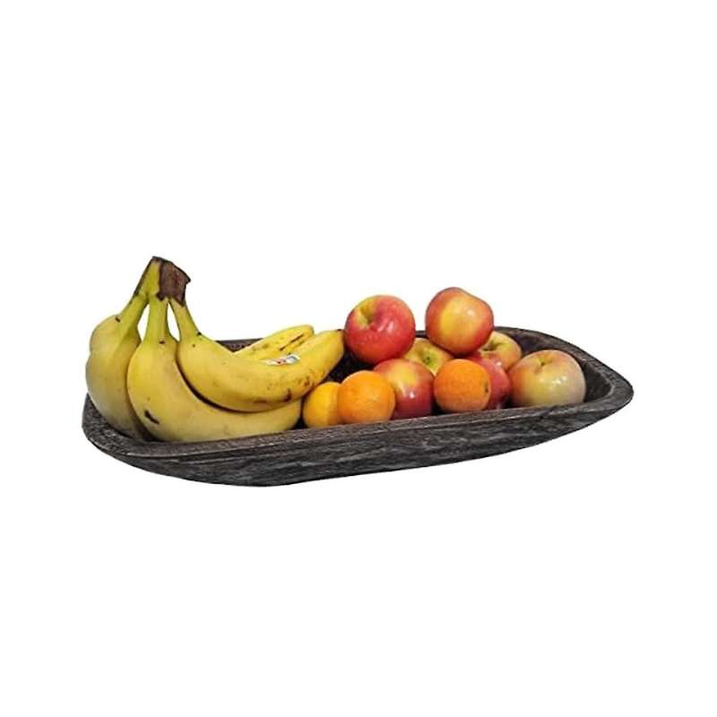 Wooden Dough Bowl Antique Brown Vintage Wood Bowl Wooden Dough Snack Bowls Storage Basket Decoration