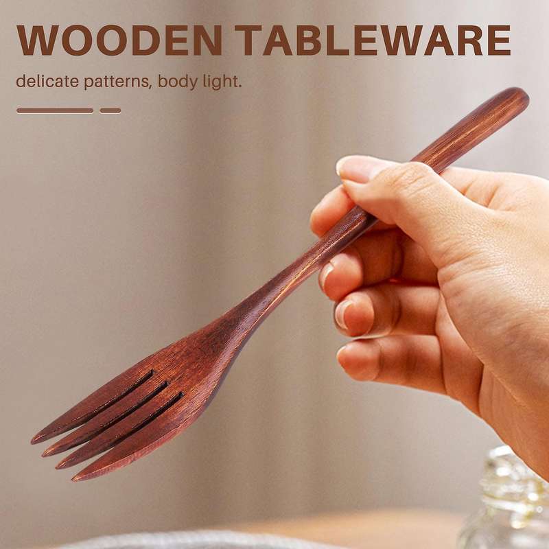 Wooden Compatibleks, 5 Pieces Eco-friendly Japanese Wood Salad Dinner Compatiblek Tableware Dinnerwa