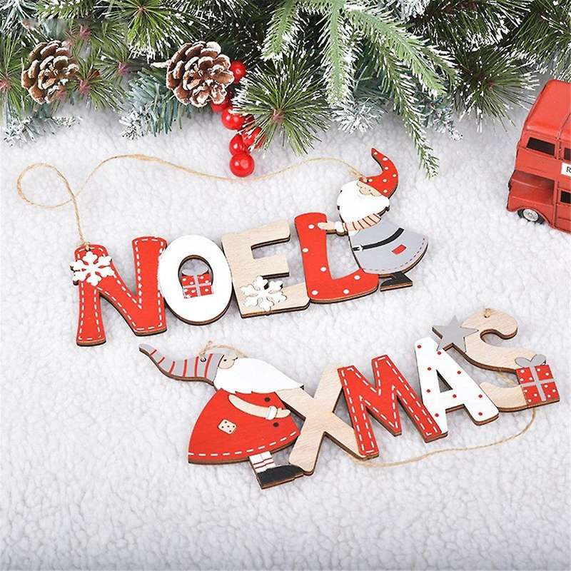 Wooden Front Door Christmas Hanging Sign Xmas Welcome Sign Christmas Hanging Plaque Pendant Christma