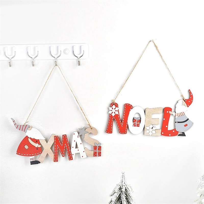 Wooden Front Door Christmas Hanging Sign Xmas Welcome Sign Christmas Hanging Plaque Pendant Christma