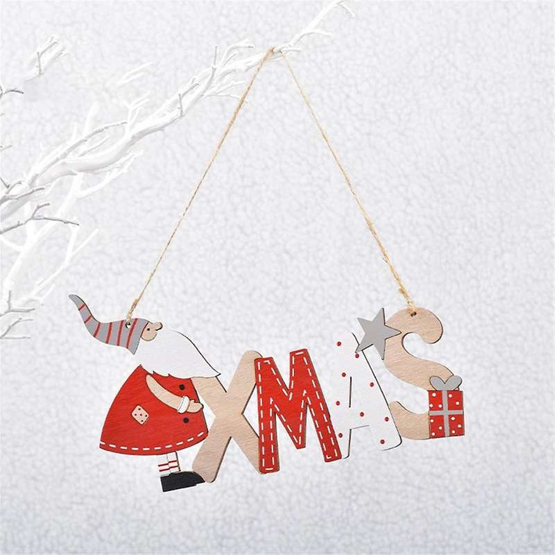 Wooden Front Door Christmas Hanging Sign Xmas Welcome Sign Christmas Hanging Plaque Pendant Christma