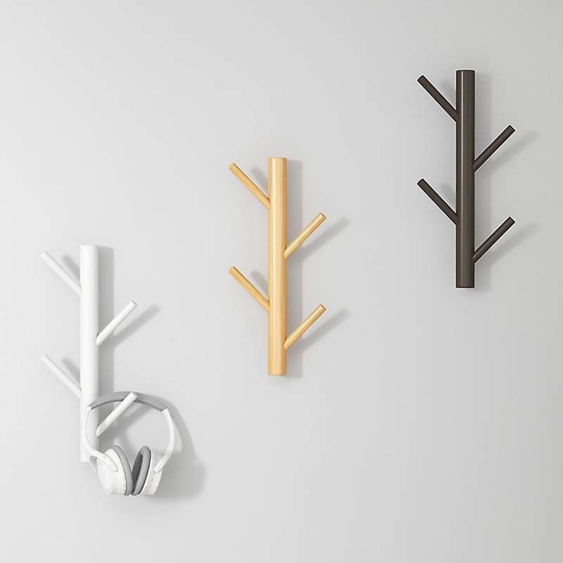 Wooden Hanging Coat Rack Wall Hook Tree Branch Coat Rack Modern Wall-Mounted Vertical Wooden Hat Hoo