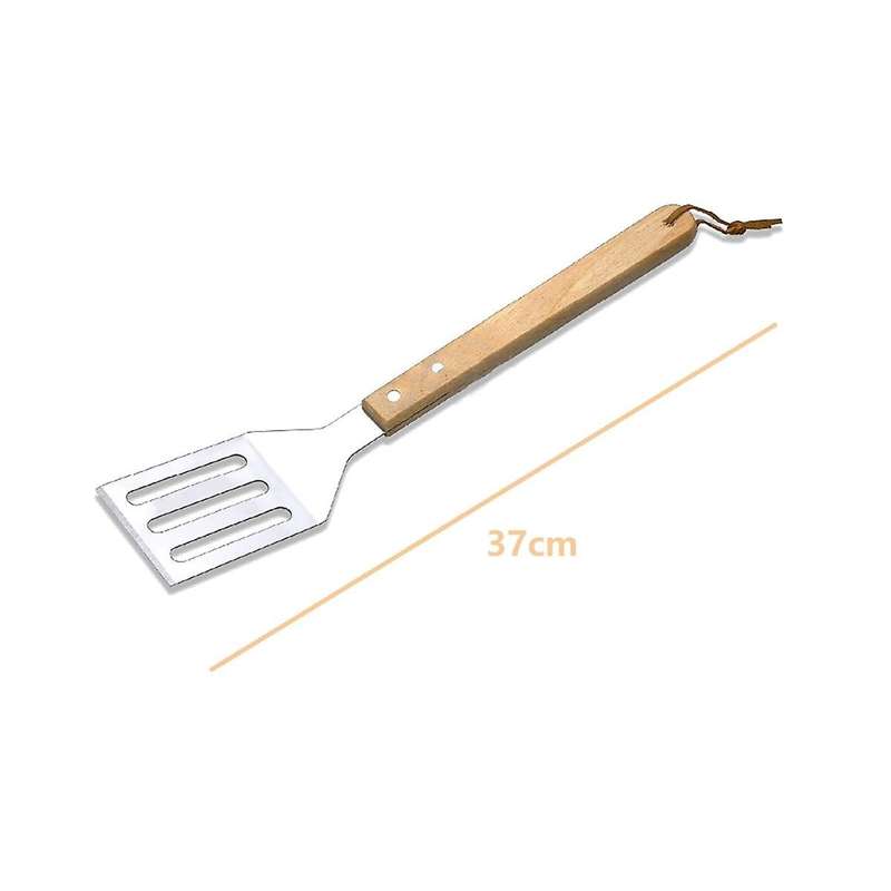 Wooden Handle Shovel Fork Outdoor Barbecue Tools BBQ Barbecue Set Grill Household Barbecue Clip , 3P