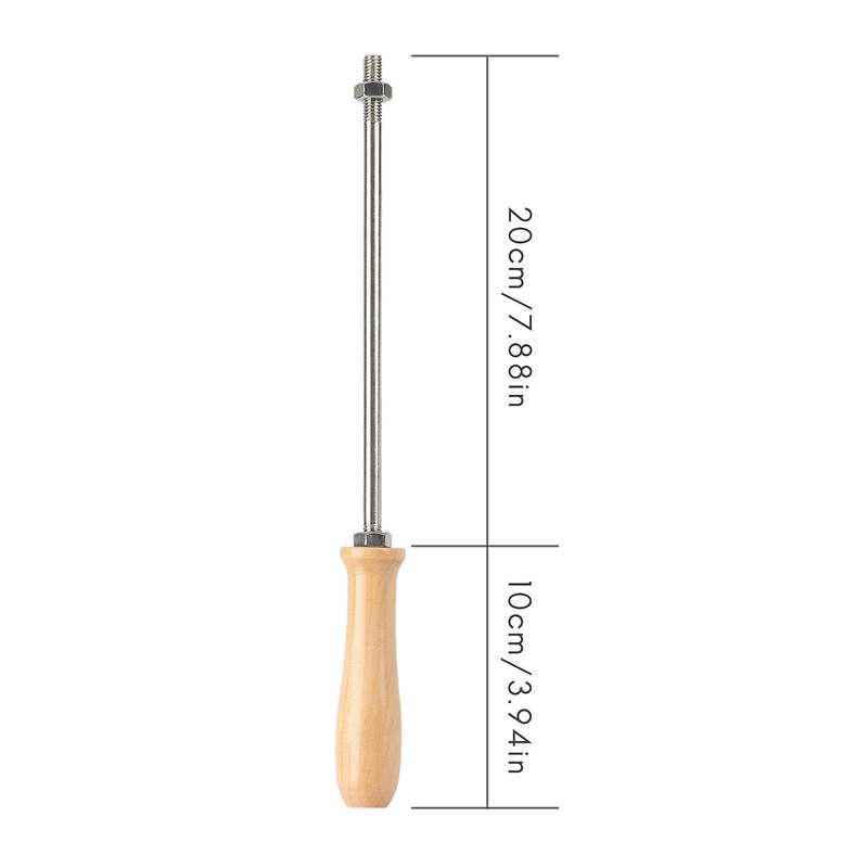 Wooden Handle for Burning Mold Stamp on Cake Cookie Sweets, Iron Brass Mold Burning Handle 8mm Diame