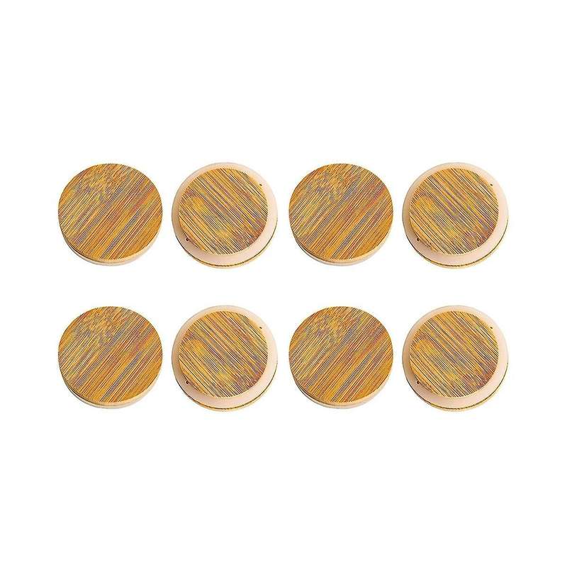 Wooden Jar Lids, 8 Pcs Bamboo Wooden Storage Lids Regular Mouth, Reusable Ball Wooden Lids for Jars