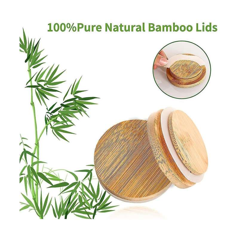 Wooden Jar Lids, 8 Pcs Bamboo Wooden Storage Lids Regular Mouth, Reusable Ball Wooden Lids for Jars