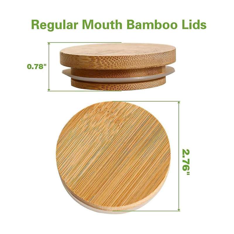 Wooden Jar Lids, 8 Pcs Bamboo Wooden Storage Lids Regular Mouth, Reusable Ball Wooden Lids for Jars