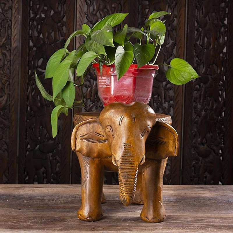 Wooden Handmade Elephant Shape Decorative Stool Natural Multi Color Side Elephant Table for Home Dec