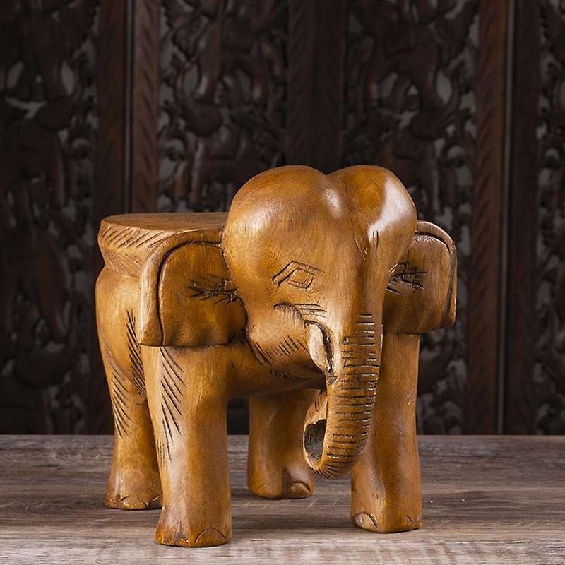Wooden Handmade Elephant Shape Decorative Stool Natural Multi Color Side Elephant Table for Home Dec