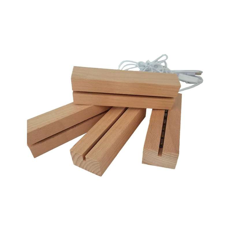 Wooden Led Lights Display Base Stand Light Plate Base Warm Light Rectangle 3d Diy Night Light Base