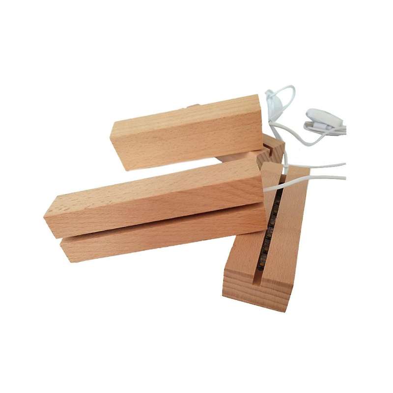 Wooden Led Lights Display Base Stand Light Plate Base Warm Light Rectangle 3d Diy Night Light Base