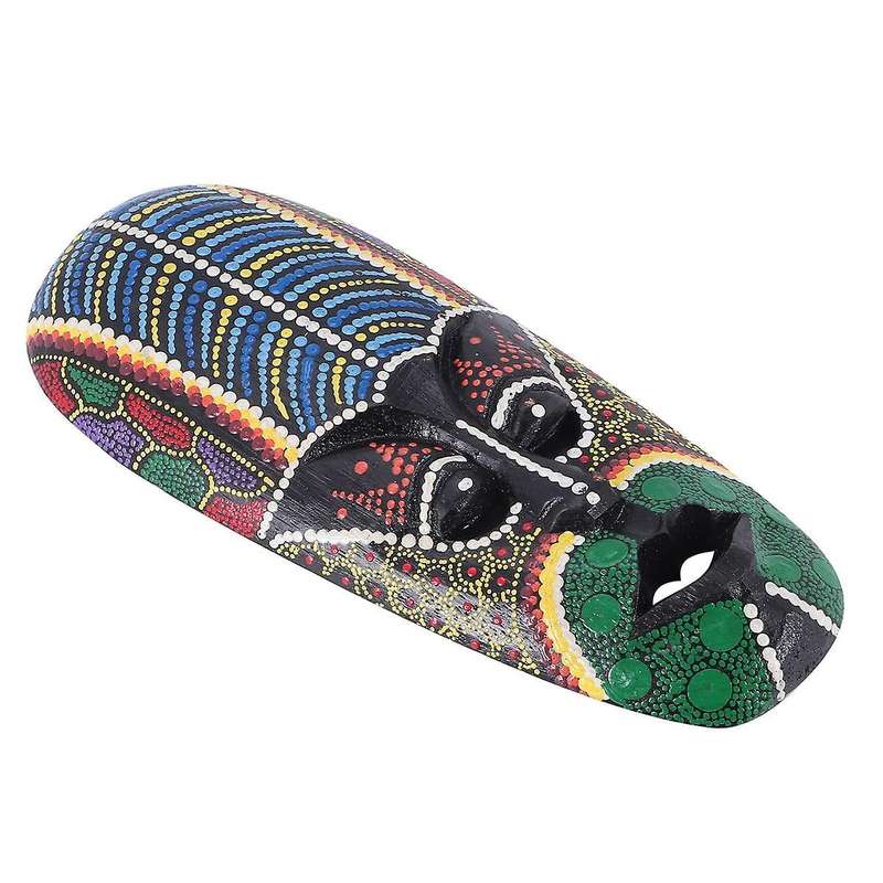Wooden Mask Wall Hanging Solid Wood Carving Painted Wall Decor Bar Home Decorations African Mask Cr