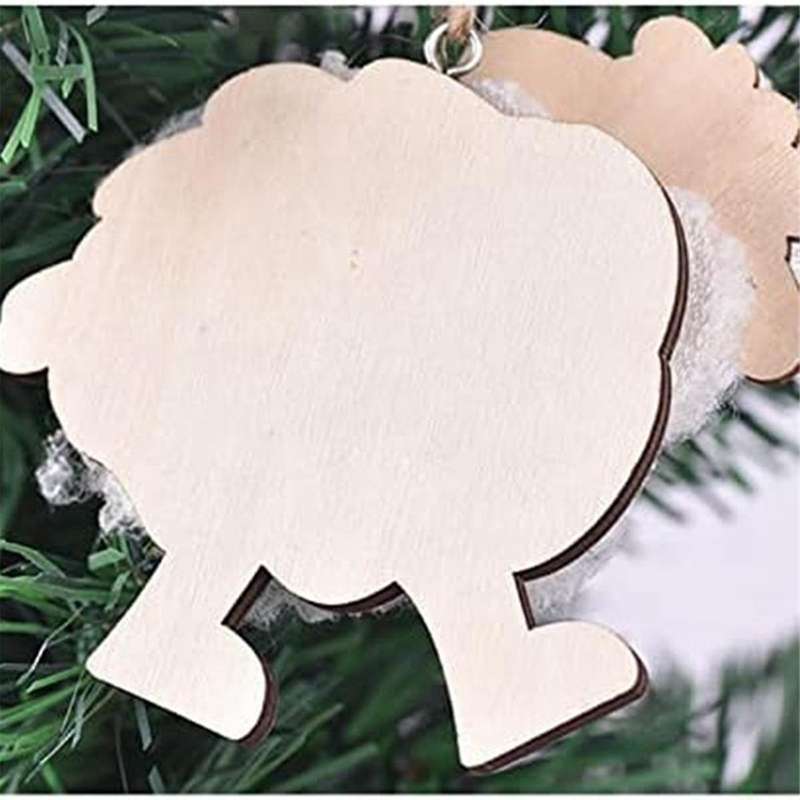 Wooden Pendant Cute Little-Sheep Hanging Ornament for Home Festival Party Front Door Decor Supplies
