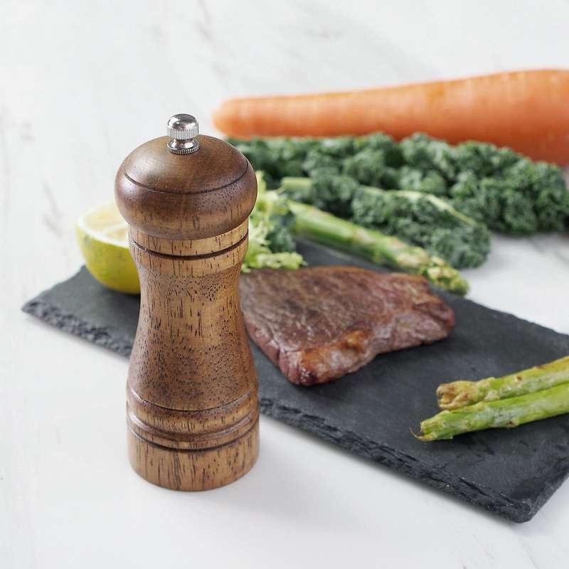 Wooden Pepper Grinder,Solid Wood Manual Spice Pepper Mill Salt Shaker Herbs Grinders Adjustable Cera