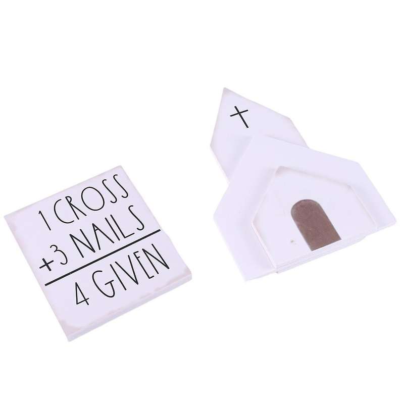 Wooden Signs Easter Tiered Tray Items Rustic Nativity Scene Decor Set for Easter Scene