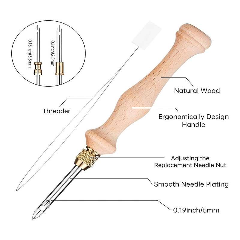 Wooden Punching Needle Tool, Punching Needle, Adjustable Embroidery Punching Needle Tool, Suitable f
