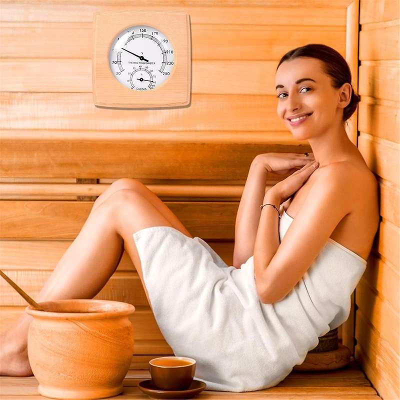 Wooden Sauna Hygrothermograph,Sauna Thermometer and Hygrometer,Indoor Humidity Temperature Measureme