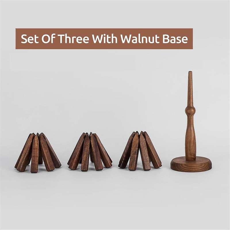 Wooden Trivets for Hot Dishes Tree Shape Trivet Set Coaster for Teapot Hot Pots (black Walnut)