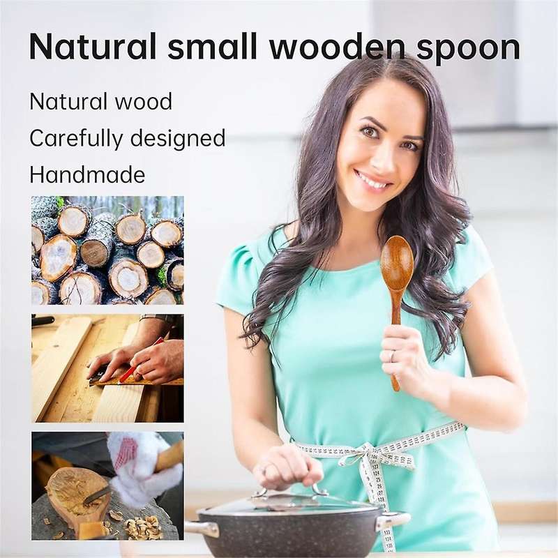 Wooden Spoons, Small Wooden Spoons,Mini Tablespoons,Wooden Kitchen Accessories for Hot Chocolate, Ho