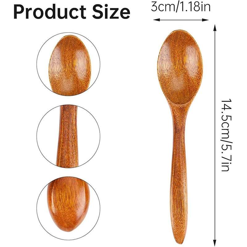 Wooden Spoons, Small Wooden Spoons,Mini Tablespoons,Wooden Kitchen Accessories for Hot Chocolate, Ho