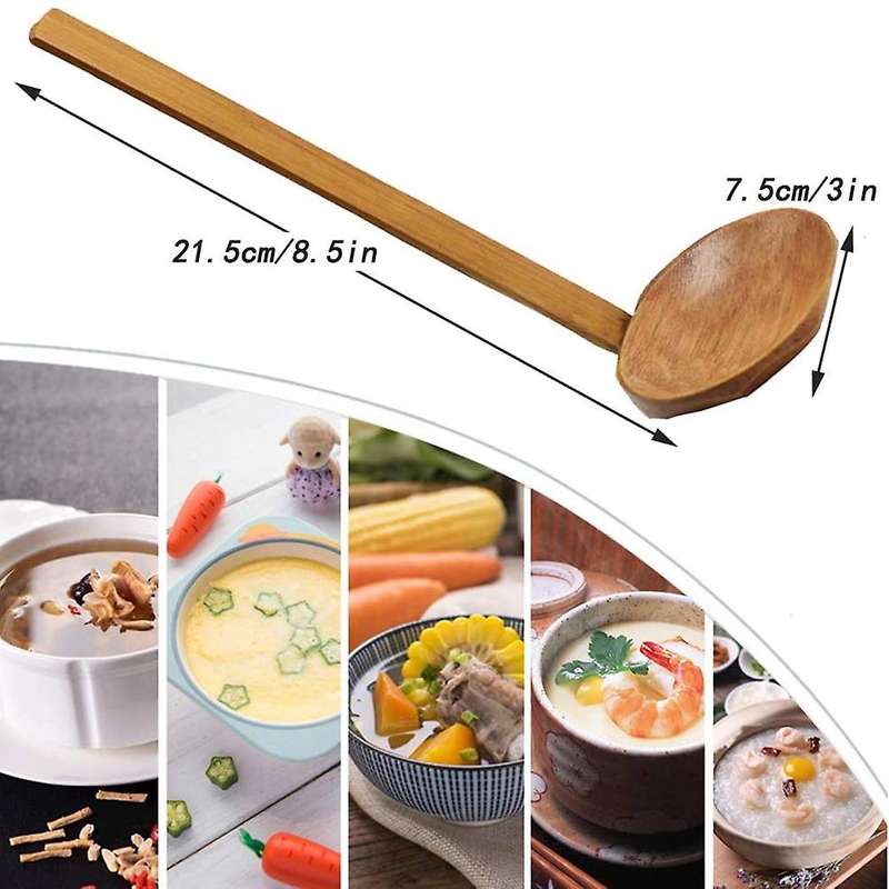Wooden Spoon Spoon Set Japanese Style Wooden Spoon Tablespoon Soup Spoon Wooden Kitchen Utensil Cof