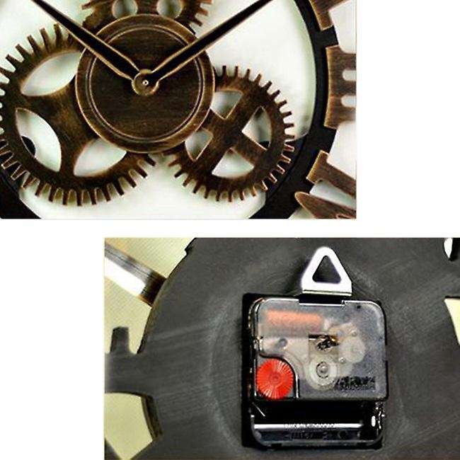 Wooden Wall Clock Vintage Gear Clock Us Style Living Room Wall Clock Modern Decoration Clocks 30cm