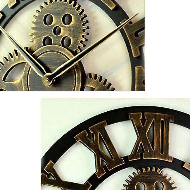 Wooden Wall Clock Vintage Gear Clock Us Style Living Room Wall Clock Modern Decoration Clocks 30cm