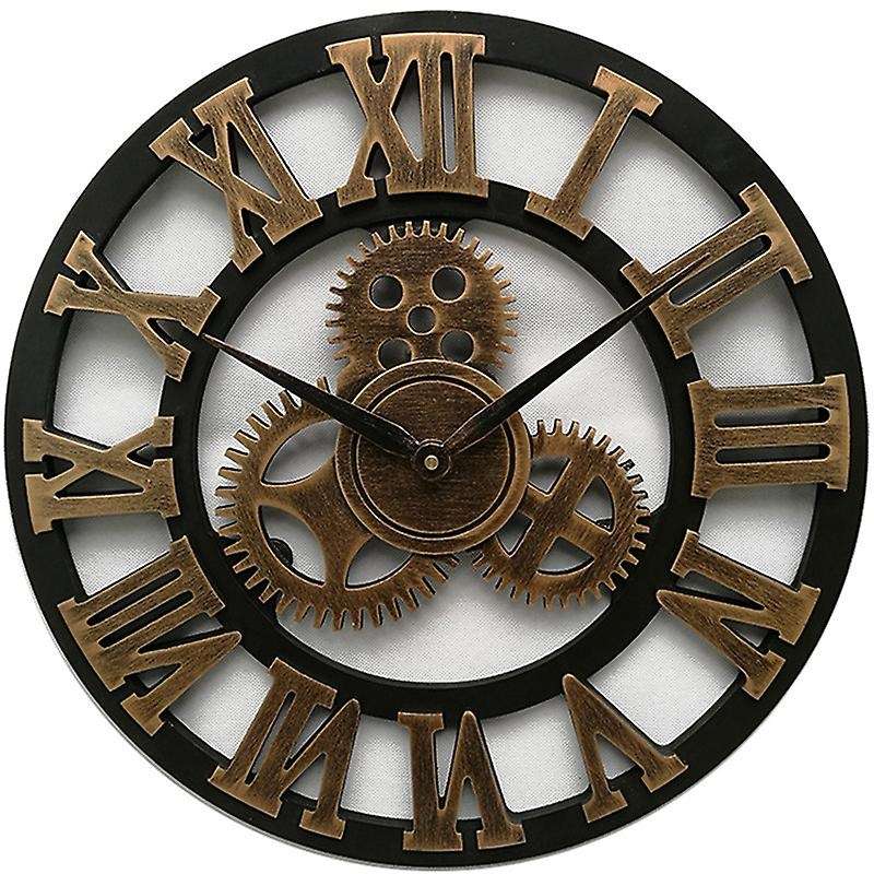 Wooden Wall Clock Vintage Gear Clock Us Style Living Room Wall Clock Modern Decoration Clocks 30cm