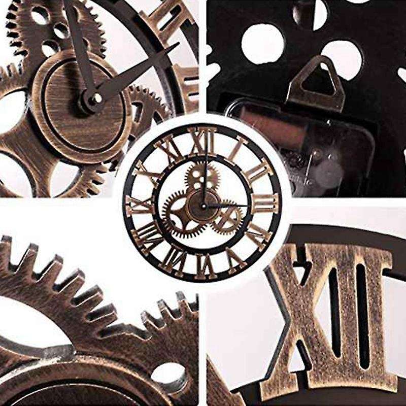 Wooden Wall Clock Vintage Gear Clock Us Style Living Room Wall Clock Modern Decoration Clocks 30cm