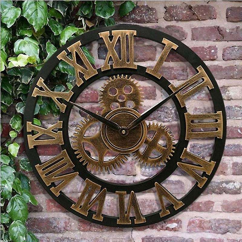 Wooden Wall Clock Vintage Gear Clock Us Style Living Room Wall Clock Modern Decoration Clocks 30cm