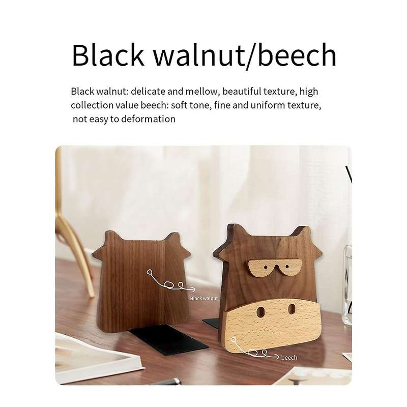 Wooden Walnut Beech Wood Bookends Book Organizer Office Desktop Home Bookends Book Ends Stand Holder
