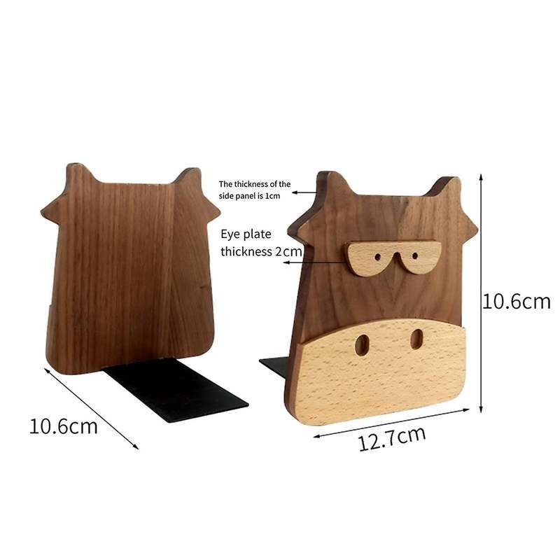 Wooden Walnut Beech Wood Bookends Book Organizer Office Desktop Home Bookends Book Ends Stand Holder