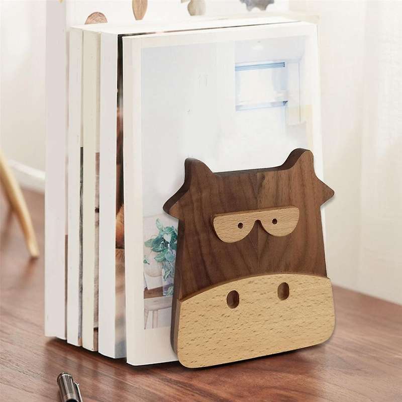 Wooden Walnut Beech Wood Bookends Book Organizer Office Desktop Home Bookends Book Ends Stand Holder