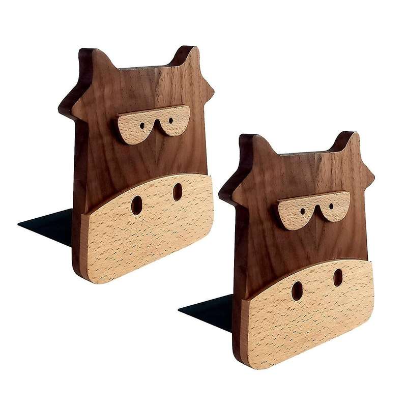 Wooden Walnut Beech Wood Bookends Book Organizer Office Desktop Home Bookends Book Ends Stand Holder