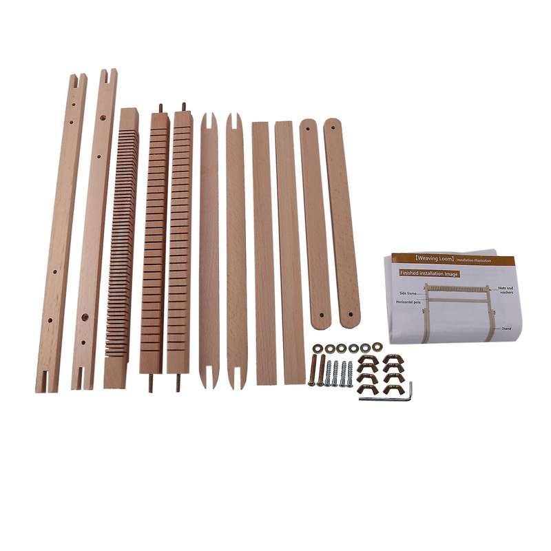 Wooden Weaving Loom with Stand, Multi-Craft Weaving Looms Kit,Weaving Loom Frame Beech Tapestry Loom