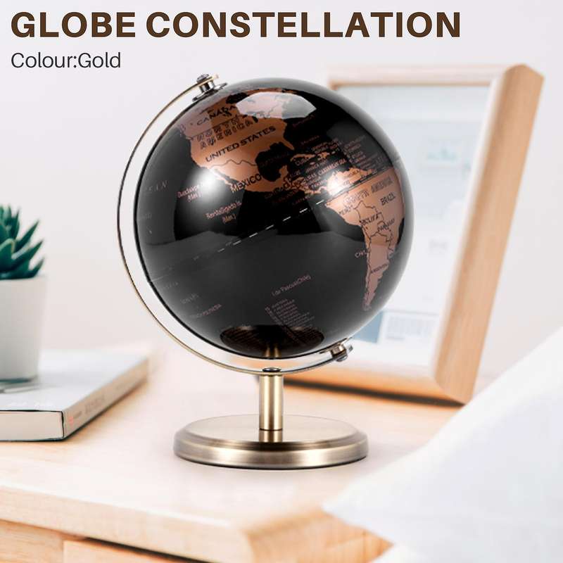 World Globe Constellation Map Globe Table Desk Ornaments Gift Office Accessories(gold)