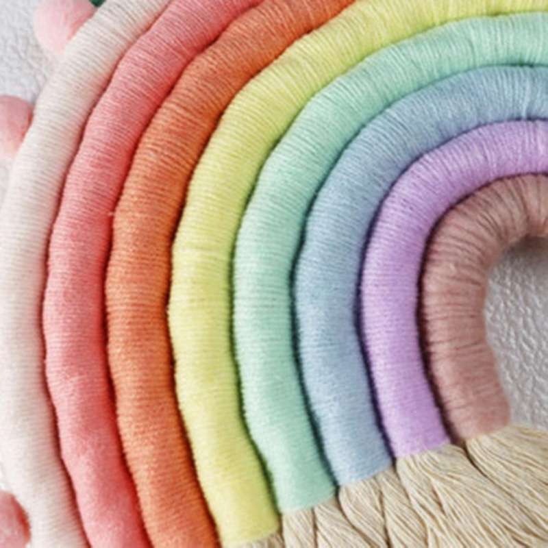 Woven 8 Lines Rainbow Tapestry Wall Hanging Living Room Bedroom Color Pendant Decoration Wall Hangin
