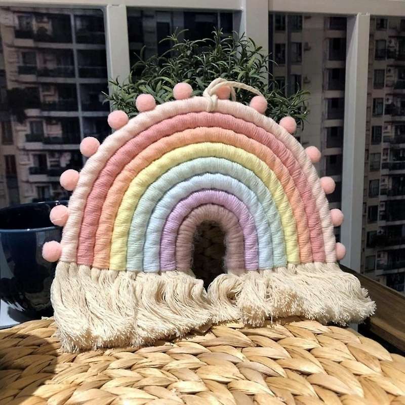 Woven 8 Lines Rainbow Tapestry Wall Hanging Living Room Bedroom Color Pendant Decoration Wall Hangin