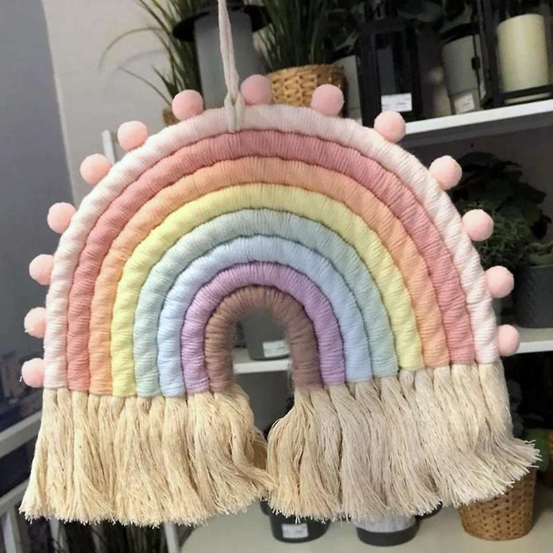 Woven 8 Lines Rainbow Tapestry Wall Hanging Living Room Bedroom Color Pendant Decoration Wall Hangin