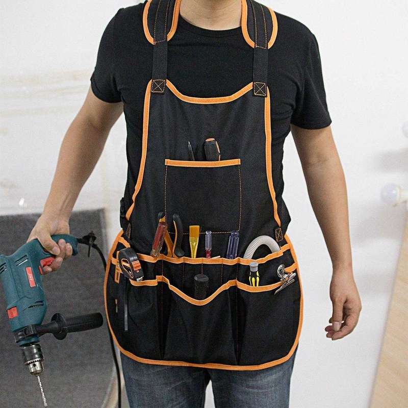 Work Apron Tool 16 Tool Pockets Tool Belt Adjustable Vest Tool Apron for Mans Work Apron and Women