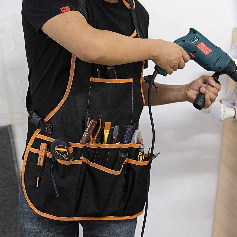 Work Apron Tool 16 Tool Pockets Tool Belt Adjustable Vest Tool Apron for Mans Work Apron and Women