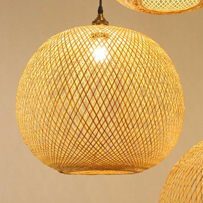 Woven Bamboo Pendant Light Creative Chandelier Rattan for Living Room Bar Retro Woven Pendant Light