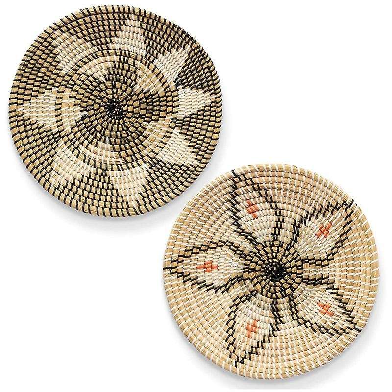 Woven Basket Wall Decor Set Rattan Wall Decor Wicker Wall Art Woven Fruit Basket Seagrass Decorative