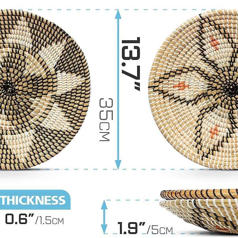Woven Basket Wall Decor Set Rattan Wall Decor Wicker Wall Art Woven Fruit Basket Seagrass Decorative