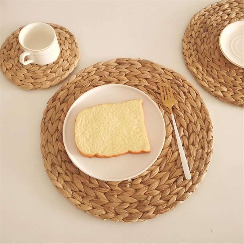 Woven Placemats, Round Placemats,Rattan Placemats,Round Woven Placemats Set, Heat-Resistant/Non- Di