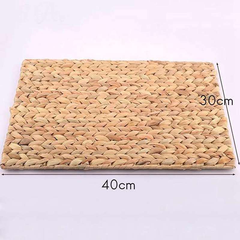Woven Placemat,Water Hyacinth Heat Resistant Mats,Rectangular Woven Rattan Table Mat,for Kitchen Par