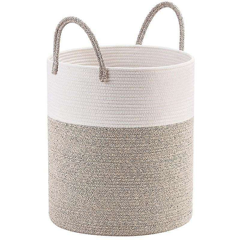 Woven Clothes Basket Knitted Clothes Basket Cotton Rope Foldable Clothes Basket Storage Basket Wardr