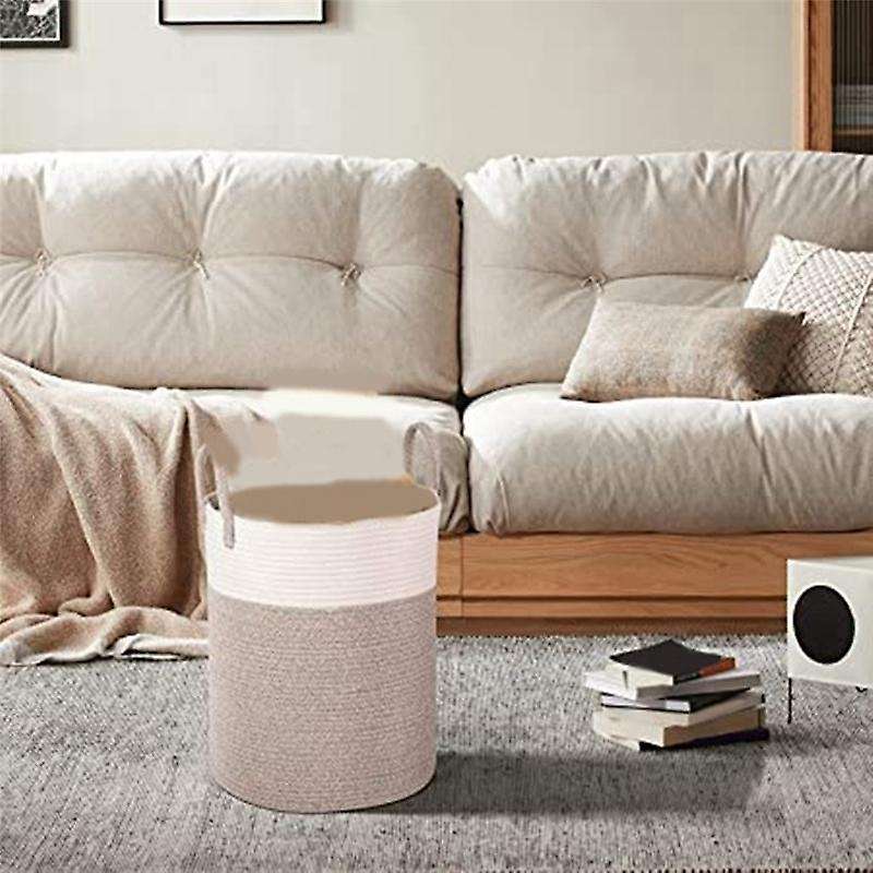 Woven Clothes Basket Knitted Clothes Basket Cotton Rope Foldable Clothes Basket Storage Basket Wardr