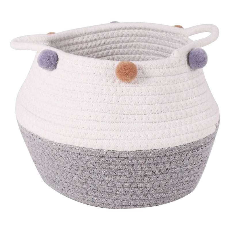 Woven Cotton Rope Hamper, for Dirty Clothes, Toys, Blanket In Bedroom, Living Room and Nursery Room